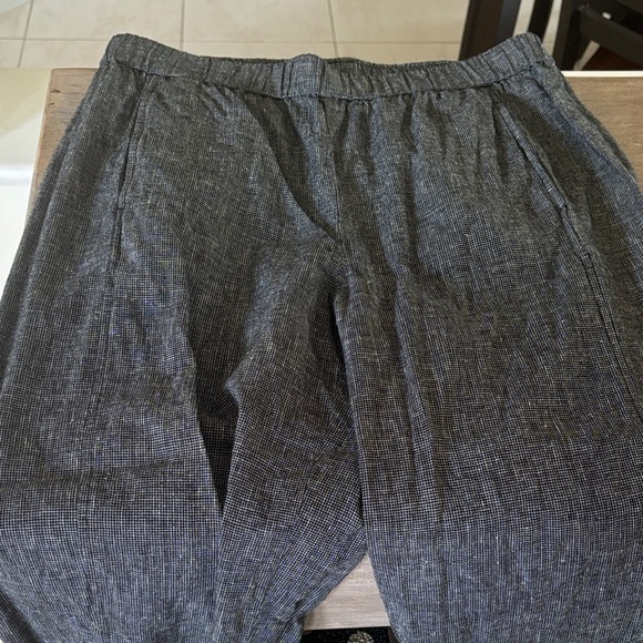 Eileen Fisher Hemp Cotton Grid Ankle Pants - Picture 4 of 10